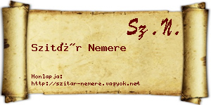 Szitár Nemere névjegykártya